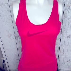 Nike pro pink tank top size med